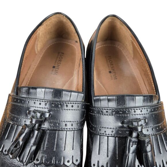 Florsheim Brinson Kiltie Tassel Loafers Sz 9.5 D Wingtip Black Leather Shoes main image 5